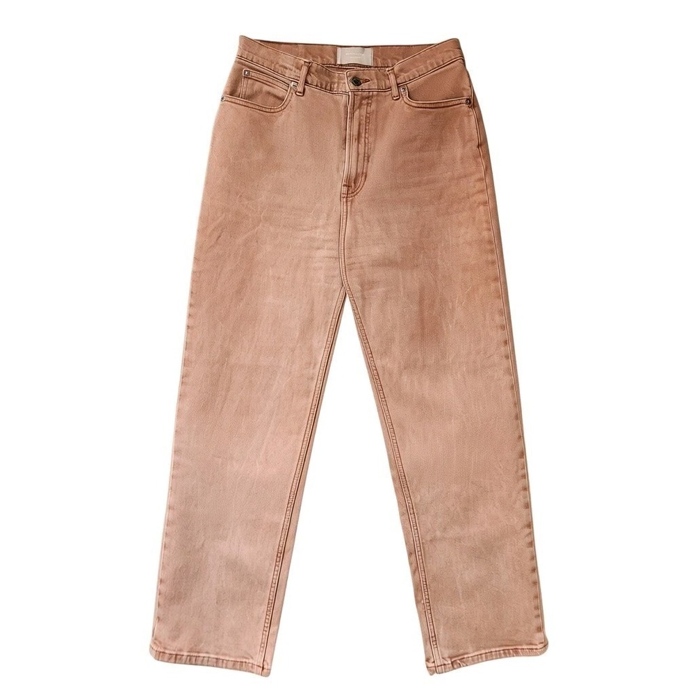 Everlane The Way-High Jean Straight Leg Denim Rust Brown Size 29 Tall Organic